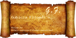Gubicza Filomén névjegykártya